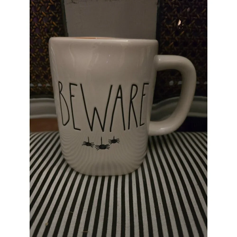 NWT Rae Dunn Halloween Beware Spider Icon Coffee Mug